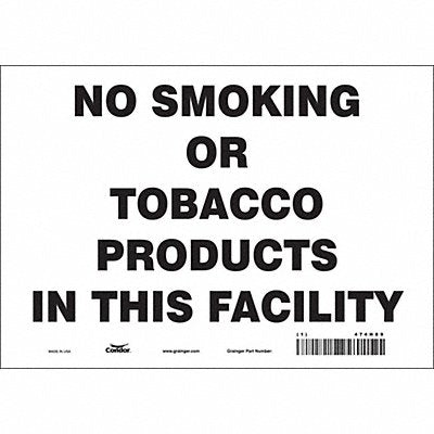 CONDOR 474H89 Safety Sign 7 in x 10 in Vinyl