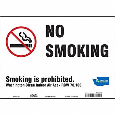 CONDOR 474H97 Safety Sign 10 in x 14 in Vinyl