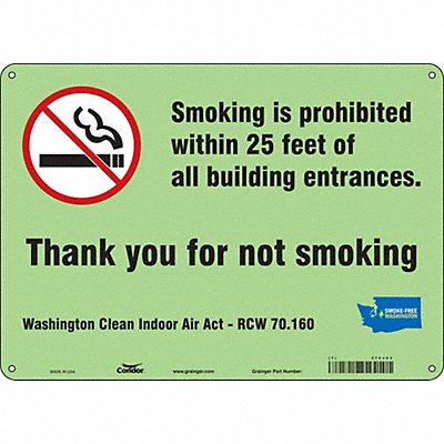 CONDOR 474J03 Safety Sign 10 in x 14 in Polyethylene