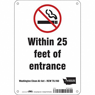 CONDOR 474J06 Safety Sign 10 inx7 in Aluminum