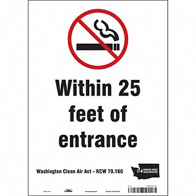 CONDOR 474J11 Safety Sign 14 in x 10 in Vinyl