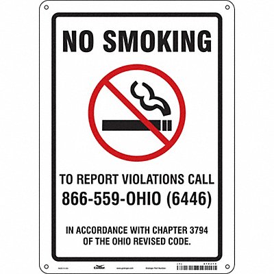CONDOR 474J13 Safety Sign 14 in x 10 in Aluminum