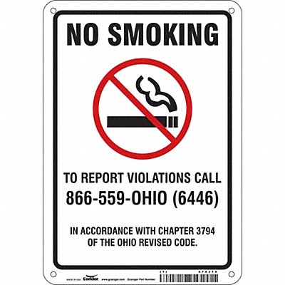 CONDOR 474J14 Safety Sign 10 inx7 in Polyethylene