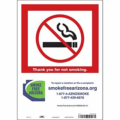 CONDOR 474J38 Safety Sign 14 in x 10 in Vinyl