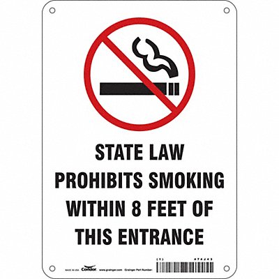 CONDOR 474J43 Safety Sign 10 in x 7 in Polyethylene