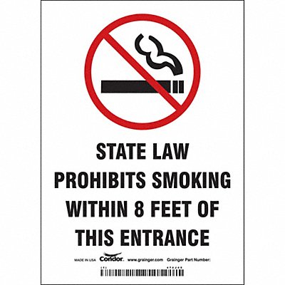 CONDOR 474J45 Safety Sign 7 inx5 in Vinyl