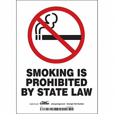 CONDOR 474K12 Safety Sign 7 in x 5 in Vinyl