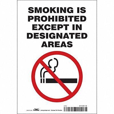CONDOR 474K19 Safety Sign 10 inx7 in Vinyl
