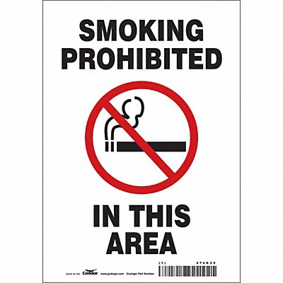 CONDOR 474K25 Safety Sign 10 inx7 in Vinyl