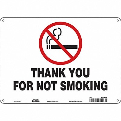 CONDOR 474K39 Safety Sign 10 inx14 in Polyethylene