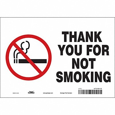 CONDOR 474K49 Safety Sign 7 in x 10 in Vinyl