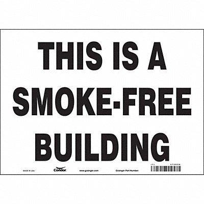 CONDOR 474K80 Safety Sign 10 inx14 in Vinyl