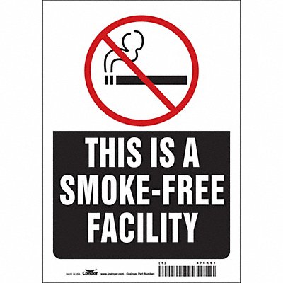 CONDOR 474K91 Safety Sign 10 inx7 in Vinyl
