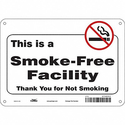CONDOR 474K94 Safety Sign 7 in x 10 in Aluminum