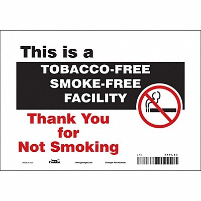 CONDOR 474L33 Safety Sign 7 inx10 in Vinyl