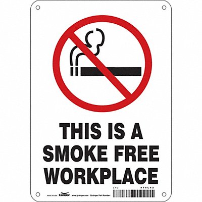 CONDOR 474L42 Safety Sign 10 in x 7 in Aluminum