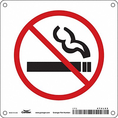 CONDOR 474L65 Safety Sign 6 inx6 in Polyethylene