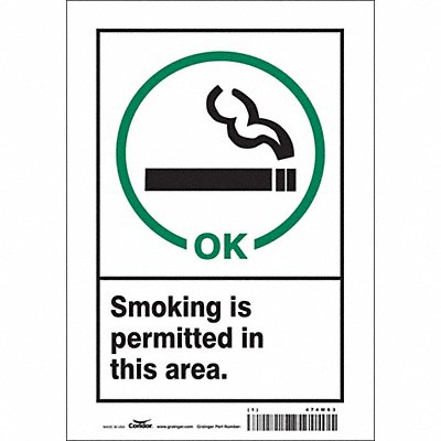 CONDOR 474M63 Safety Sign 10 in x 7 in Vinyl