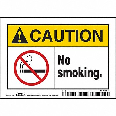 CONDOR 474N16 K1266 Safety Sign 3 1/2 inx5 in Vinyl