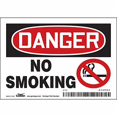 CONDOR 474P03 Safety Sign 3 1/2 inx5 in Vinyl