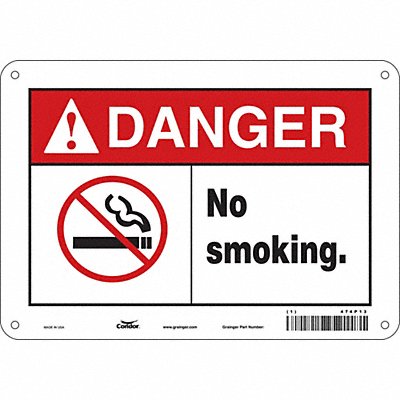 CONDOR 474P13 Safety Sign 7 in x 10 in Aluminum