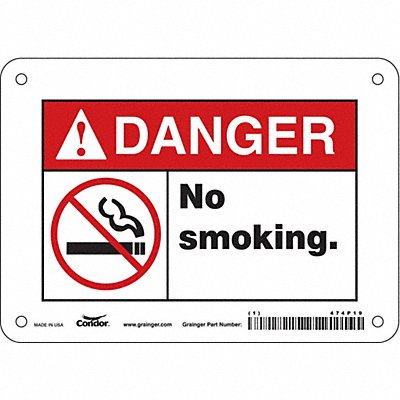 CONDOR 474P19 Safety Sign 5 in x 7 in Vinyl