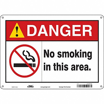 CONDOR 474P25 Safety Sign 10 inx14 in Polyethylene