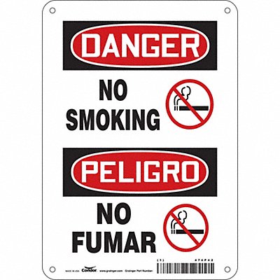 CONDOR 474P42 J6938 Safety Sign 10 inx7 in Polyethylene