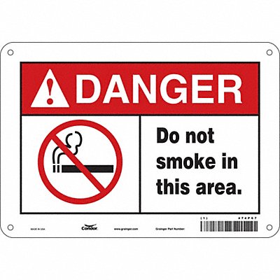 CONDOR 474P67 Safety Sign 7 in x 10 in Aluminum