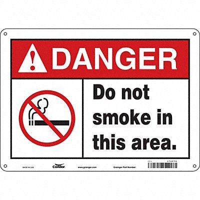 CONDOR 474P70 Safety Sign 10 in x 14 in Polyethylene