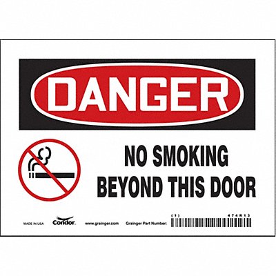CONDOR 474R13 Safety Sign 5 in x 7 in Vinyl