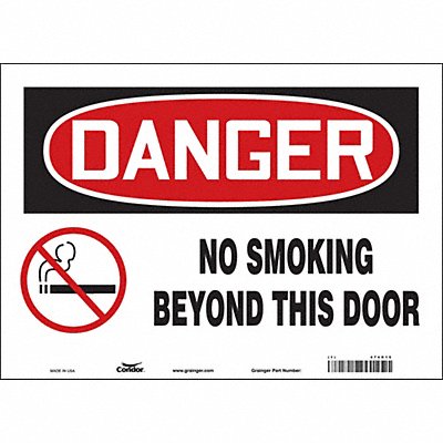 CONDOR 474R15 Safety Sign 10 in x 14 in Vinyl