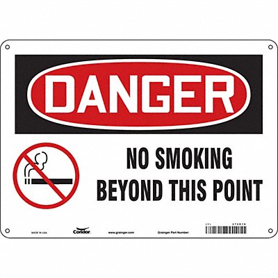 CONDOR 474R19 Safety Sign 10 in x 14 in Polyethylene