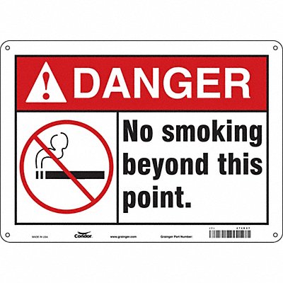 CONDOR 474R27 Safety Sign 10 in x 14 in Polyethylene