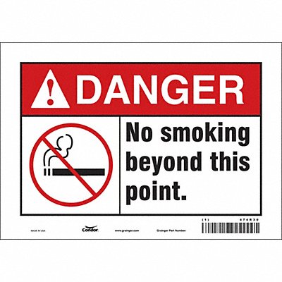 CONDOR 474R30 Safety Sign 7 in x 10 in Vinyl