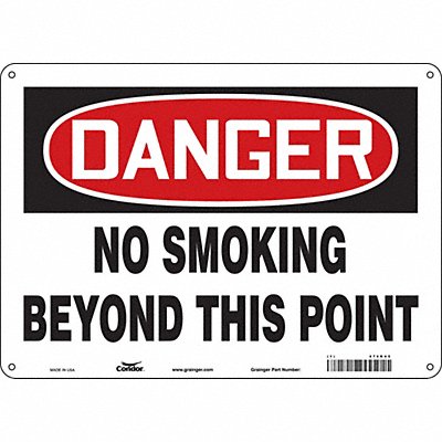 CONDOR 474R45 Safety Sign 10 in x 14 in Polyethylene
