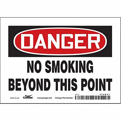 CONDOR 474R47 Safety Sign 5 in x 7 in Vinyl