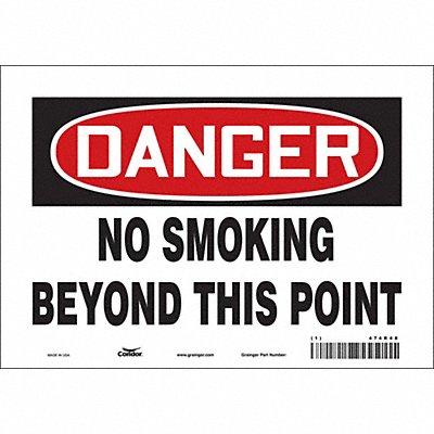 CONDOR 474R48 Safety Sign 7 in x 10 in Vinyl
