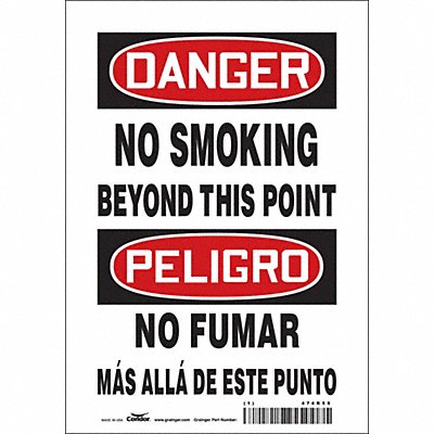 CONDOR 474R55 Safety Sign 10 in x 7 in Vinyl