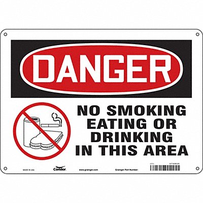 CONDOR 474R65 Safety Sign 10 in x 14 in Aluminum