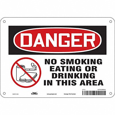 CONDOR 474R66 Safety Sign 7 in x 10 in Polyethylene