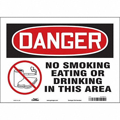 CONDOR 474R71 Safety Sign 10 in x 14 in Vinyl