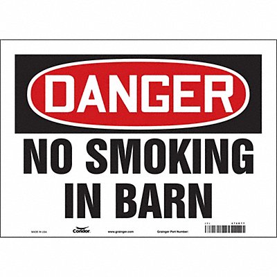 CONDOR 474R77 Safety Sign 10 in x 14 in Vinyl