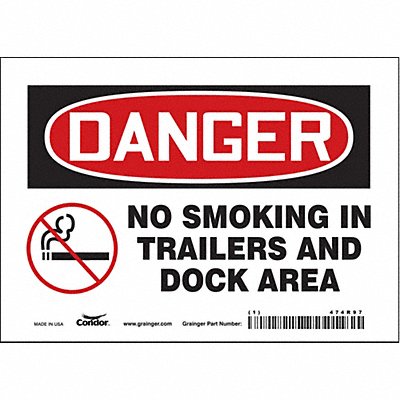 CONDOR 474R97 Safety Sign 5 in x 7 in Vinyl