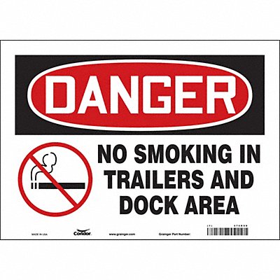 CONDOR 474R99 Safety Sign 10 in x 14 in Vinyl