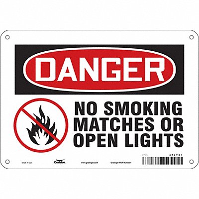 CONDOR 474T01 Safety Sign 7 in x 10 in Aluminum