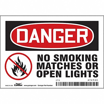 CONDOR 474T05 Safety Sign 3.5in x 5in Vinyl