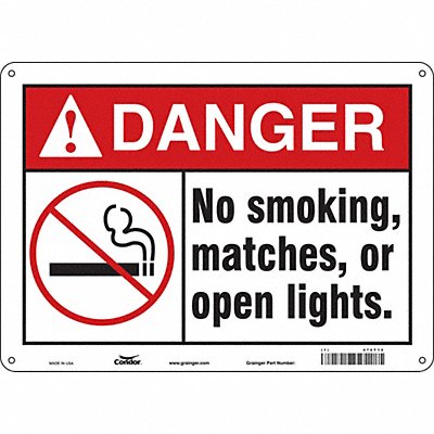 CONDOR 474T12 Safety Sign 10 in x 14 in Polyethylene