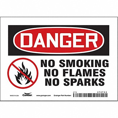 CONDOR 474T24 Safety Sign 5 in x 7 in Vinyl