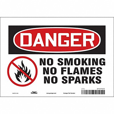 CONDOR 474T25 Safety Sign 7 inx10 in Vinyl